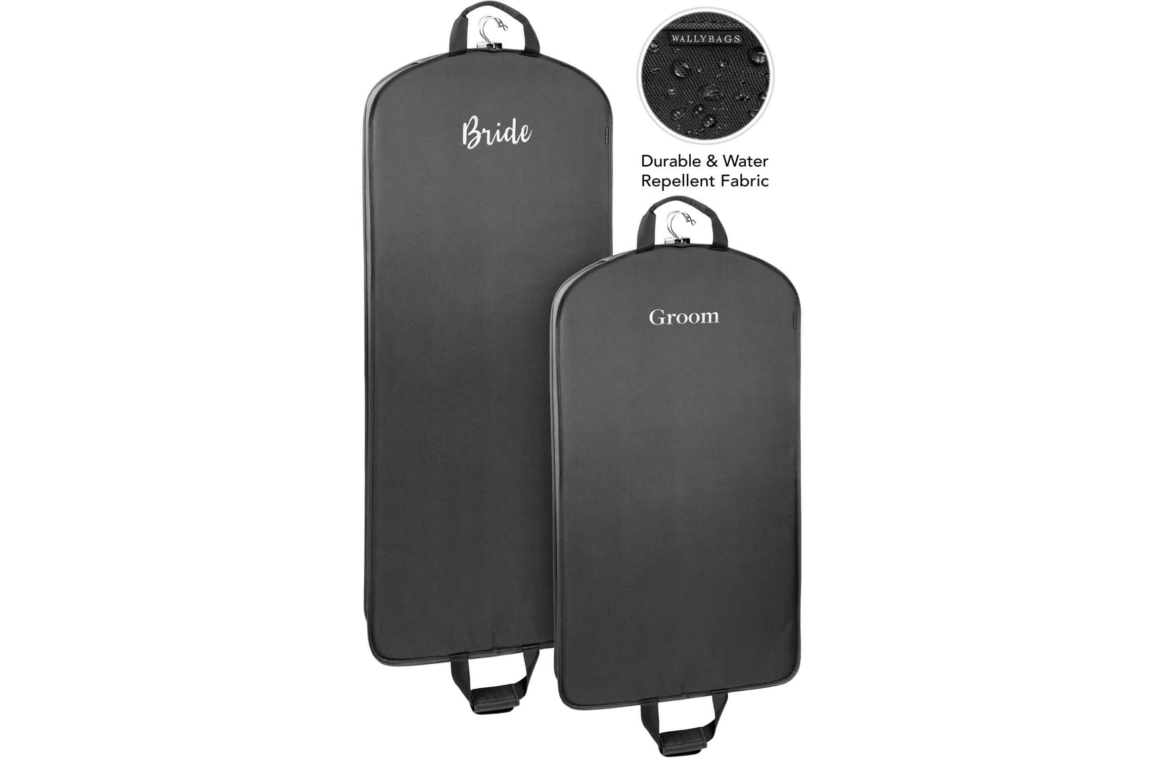 WallyBags Bride & Groom 60" Deluxe Travel Garment Bag and 40" Deluxe Travel Garment Bag