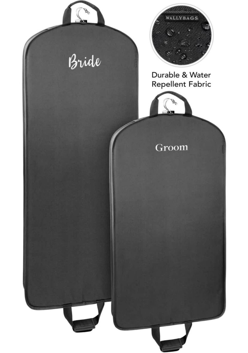 WallyBags Bride & Groom 60" Deluxe Travel Garment Bag and 40" Deluxe Travel Garment Bag