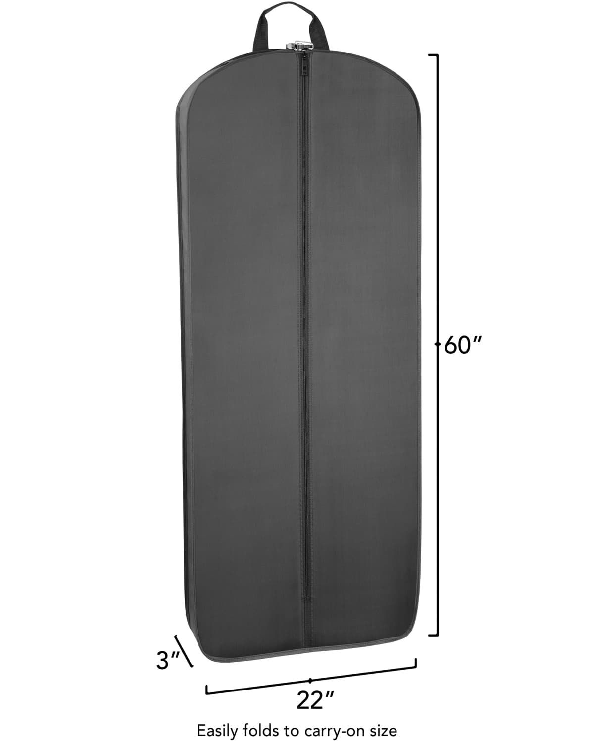 60” Premium Tri-Fold Travel Garment Bag with exterior pocket and Bride embroidery