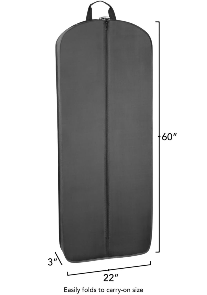 60” Premium Tri-Fold Travel Garment Bag with exterior pocket and Bride embroidery