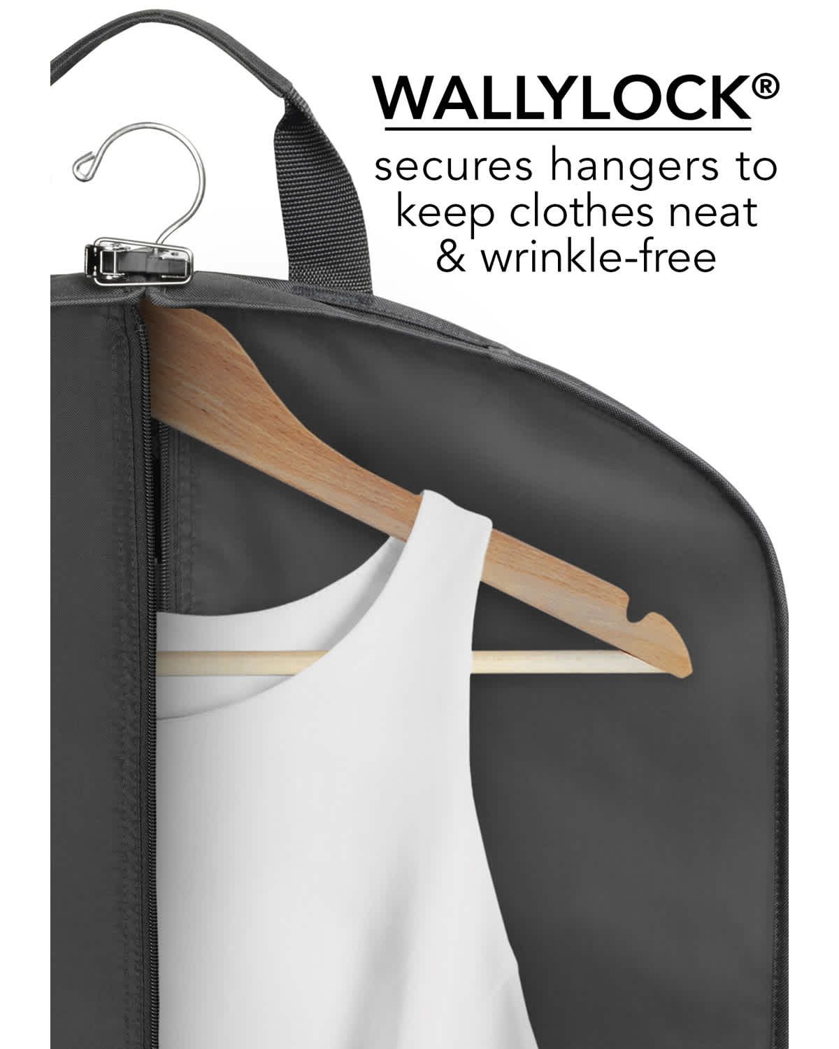 60” Premium Tri-Fold Travel Garment Bag with exterior pocket and Bride embroidery