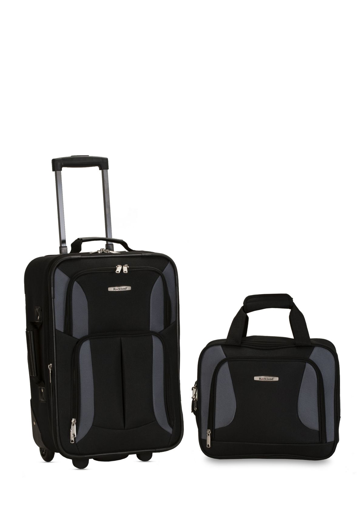 2 Piece Luggage Set - Black Gray