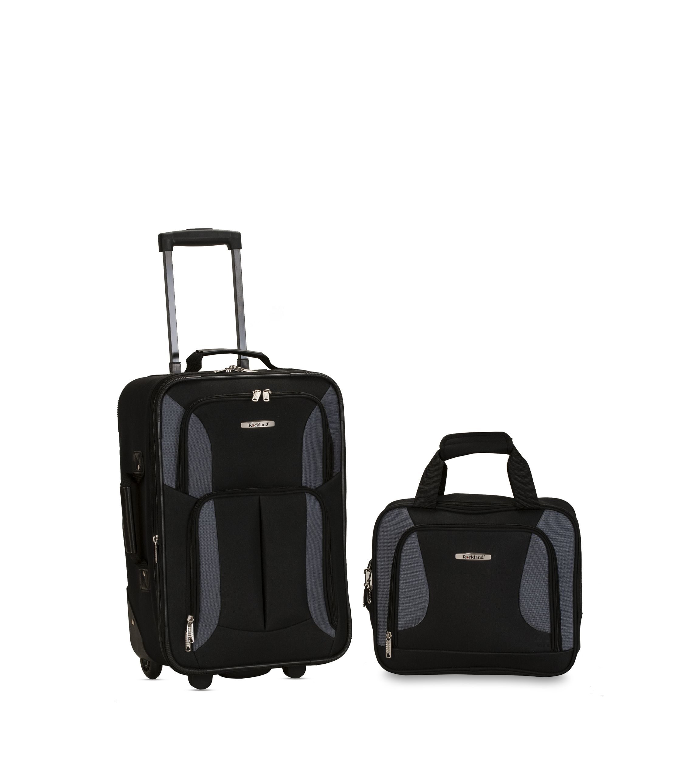 2 Piece Luggage Set - Black Gray