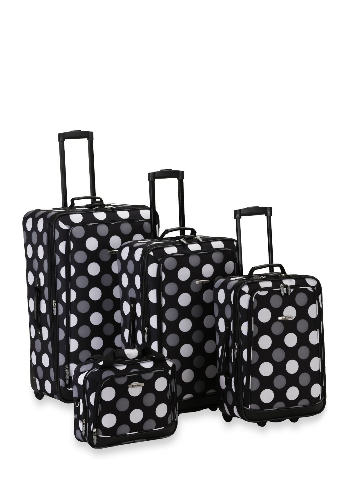4 Piece Printed Luggage Set - Black Cross