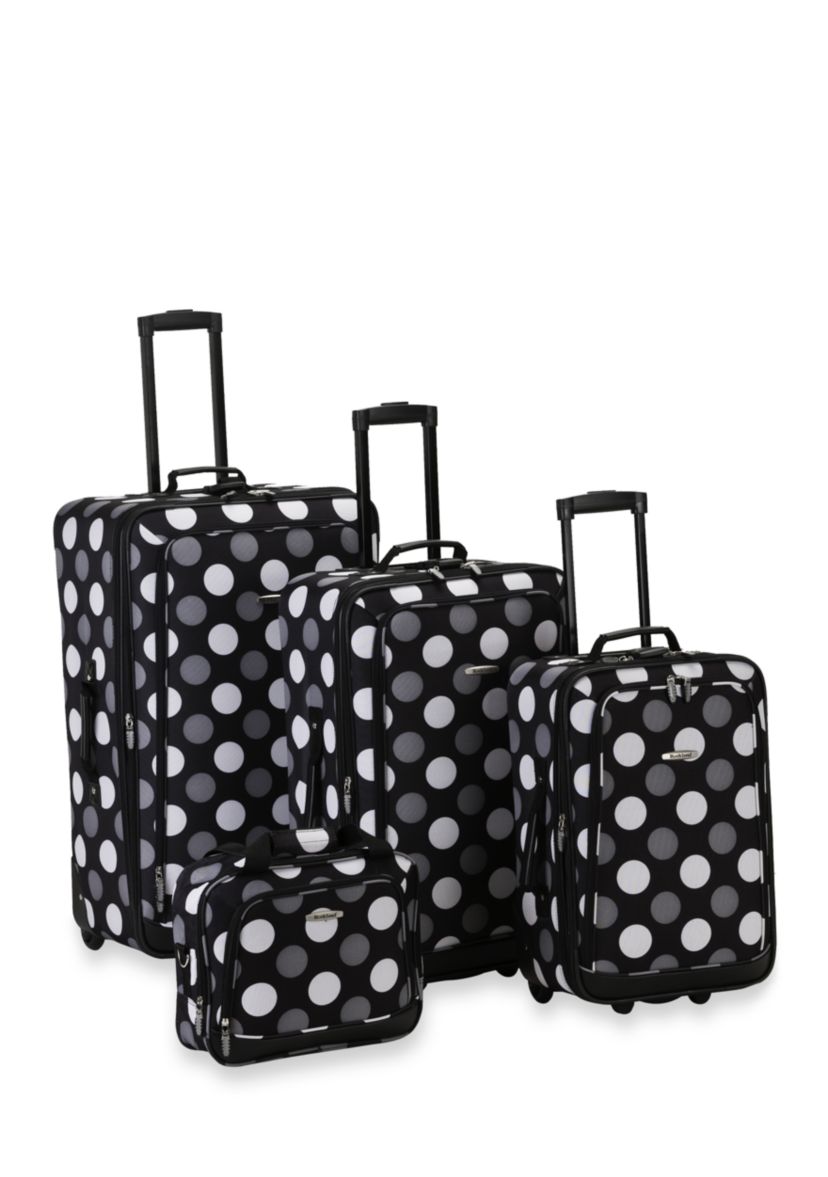 4 Piece Printed Luggage Set - Black Cross