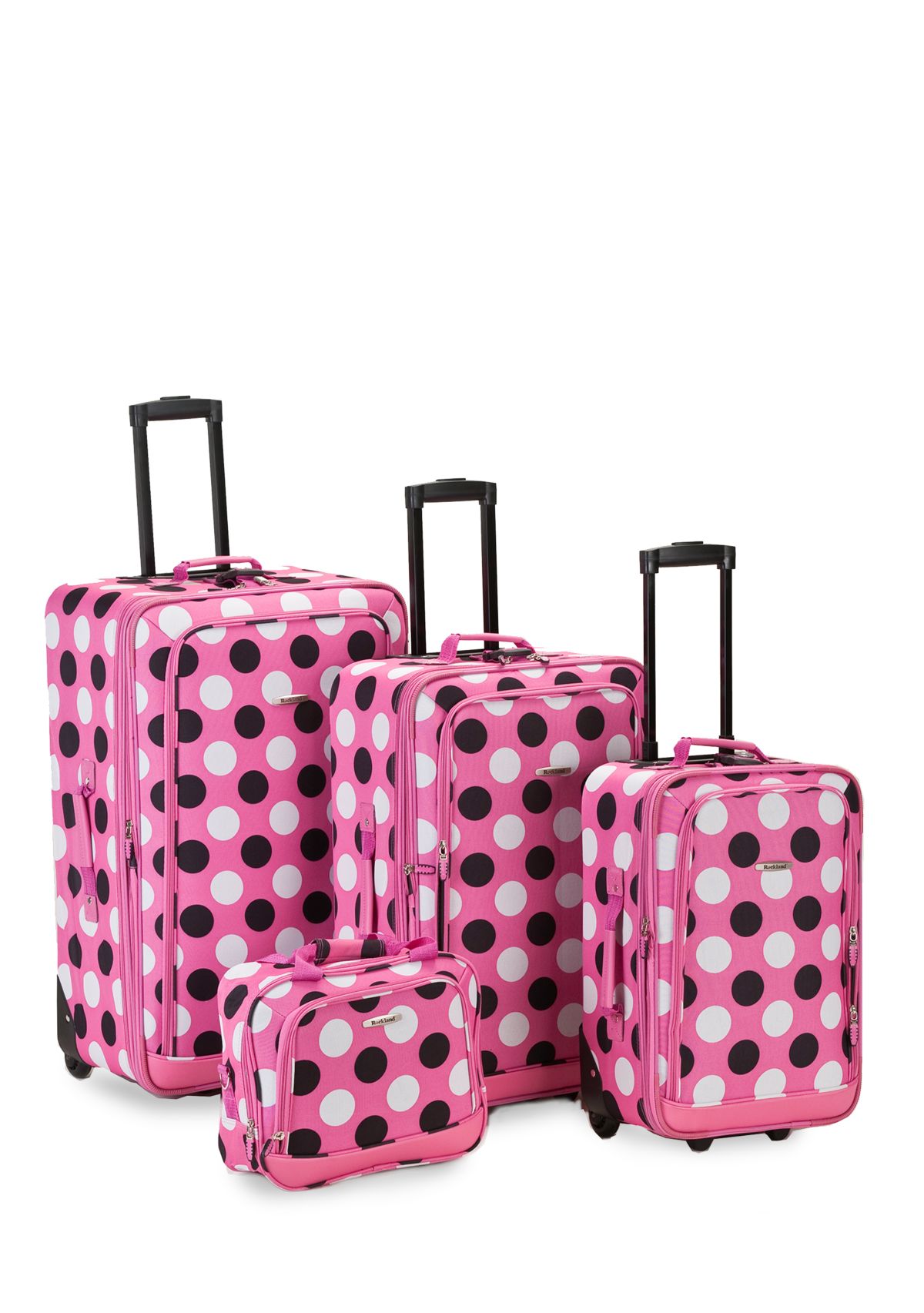 4 Piece Printed Luggage Set - Black Cross