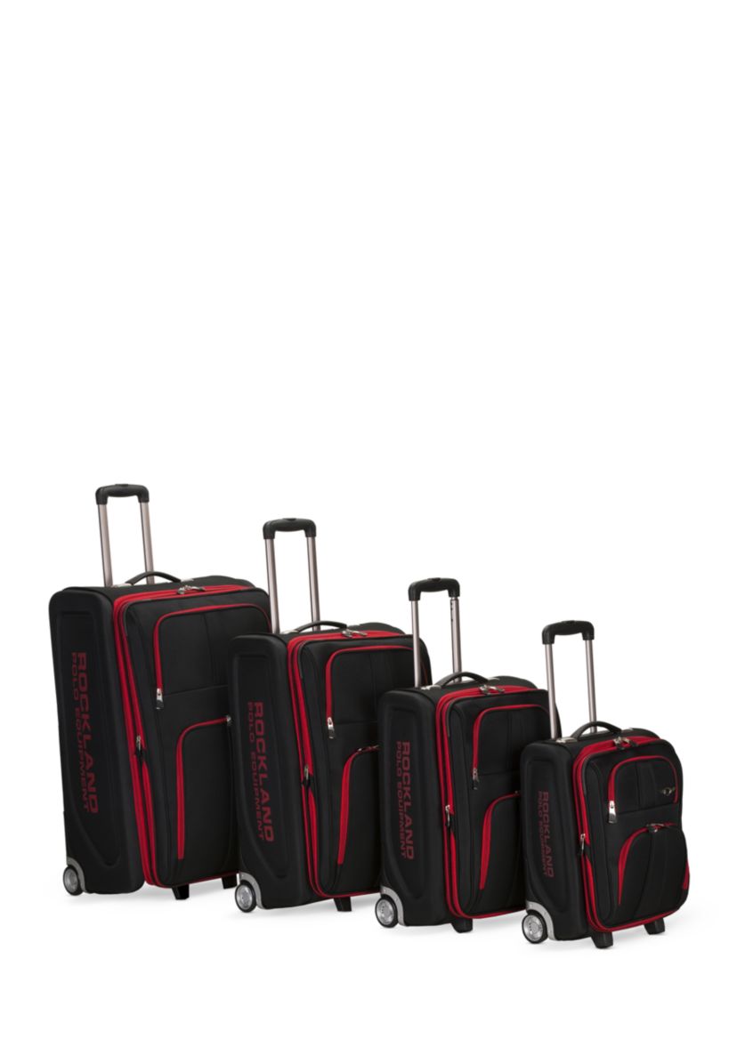 4 Piece Varsity Rockland Polo Equipment Upright Luggage Set - Black