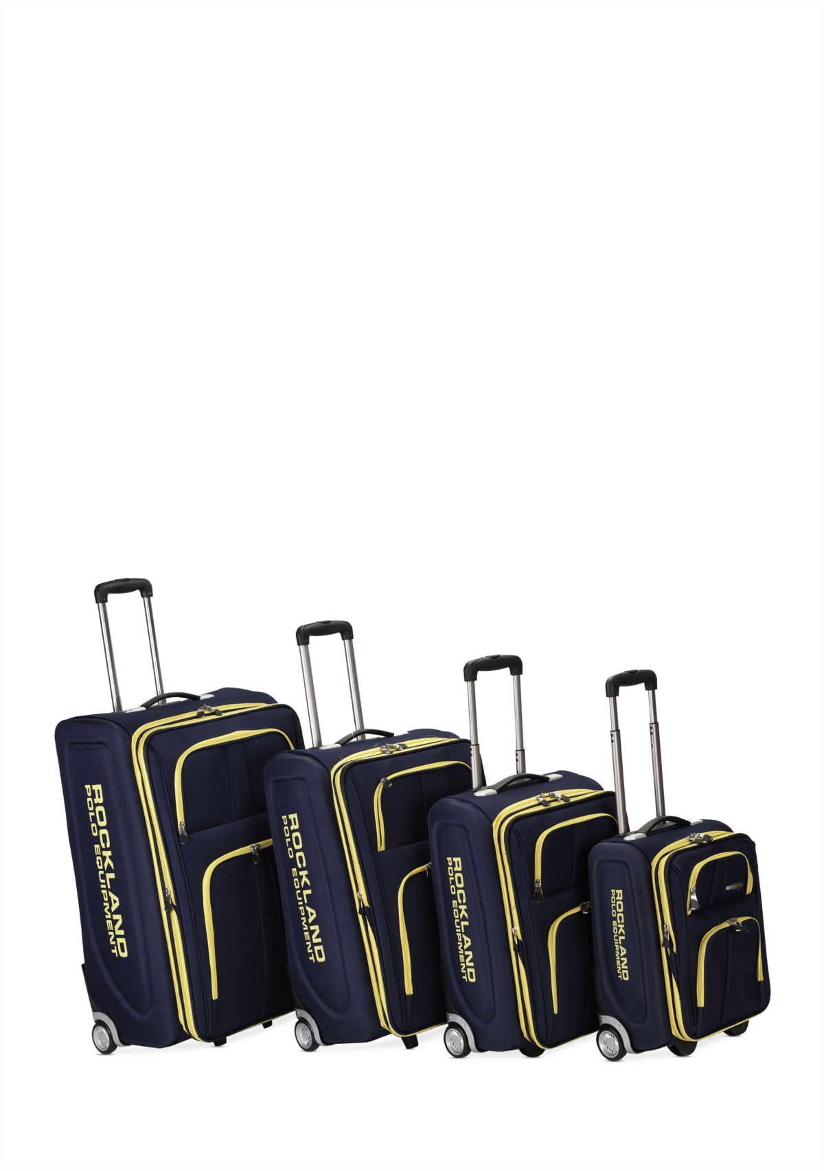 4 Piece Varsity Rockland Polo Equipment Upright Luggage Set - Navy