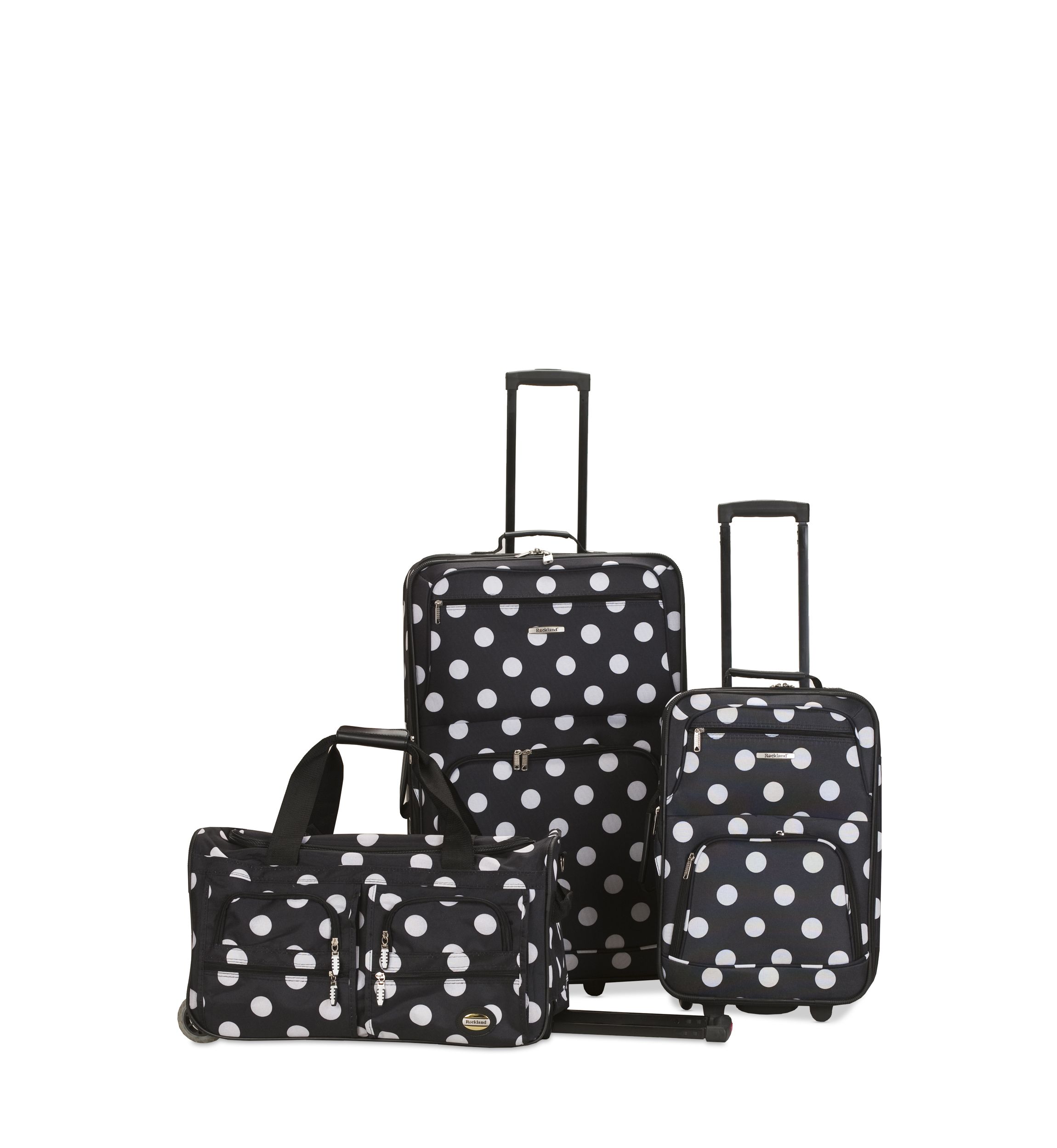 3 Piece Luggage Set - Black Dot