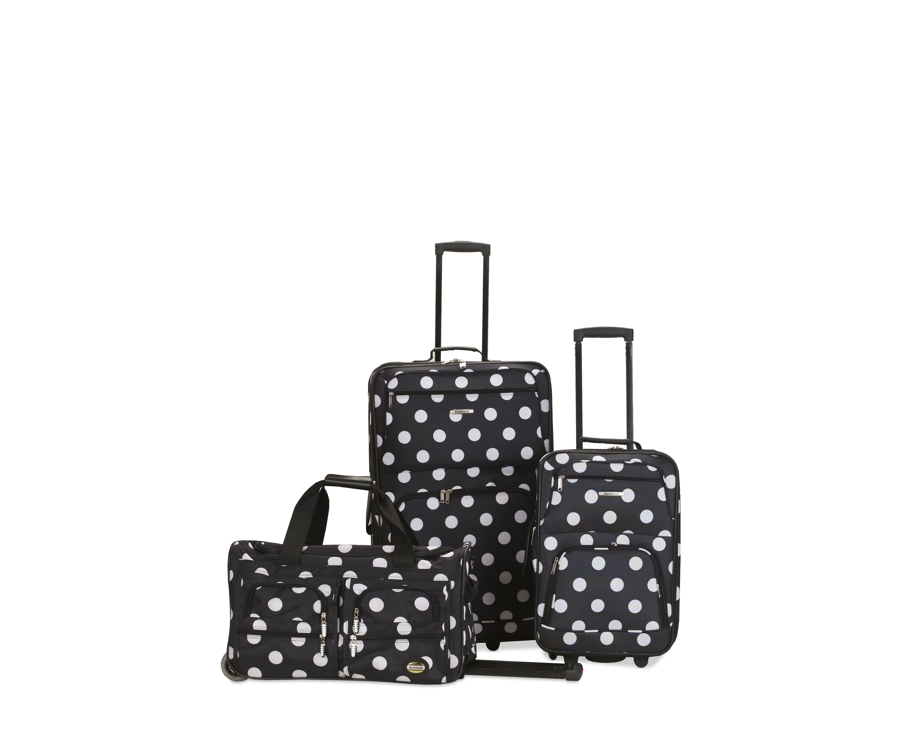 3 Piece Luggage Set - Black Dot