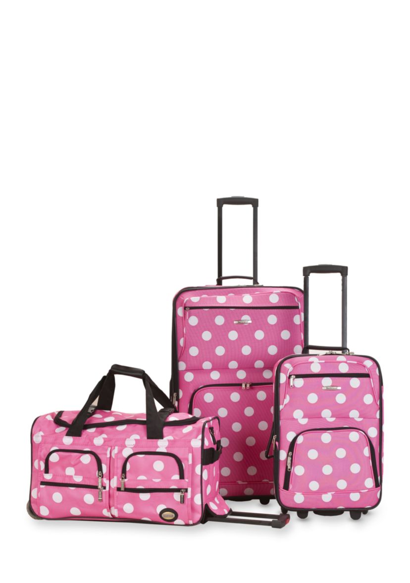 3 Piece Luggage Set - Pink Dot