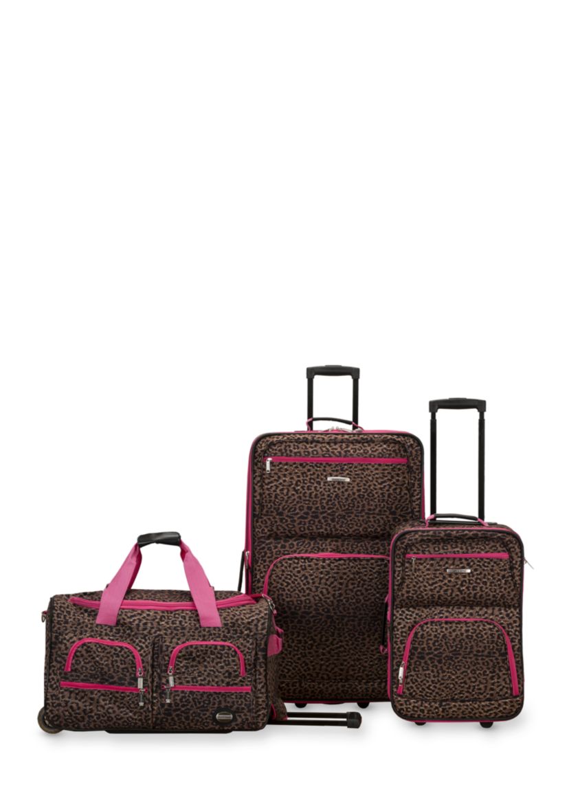 3 Piece Luggage Set - Pink Giraffe
