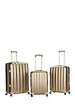 3 Piece Metallic Luggage Set - Bronze