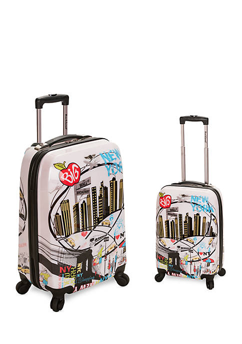 Rockland 2 Piece Polycarbonate/ABS Upright Luggage Set