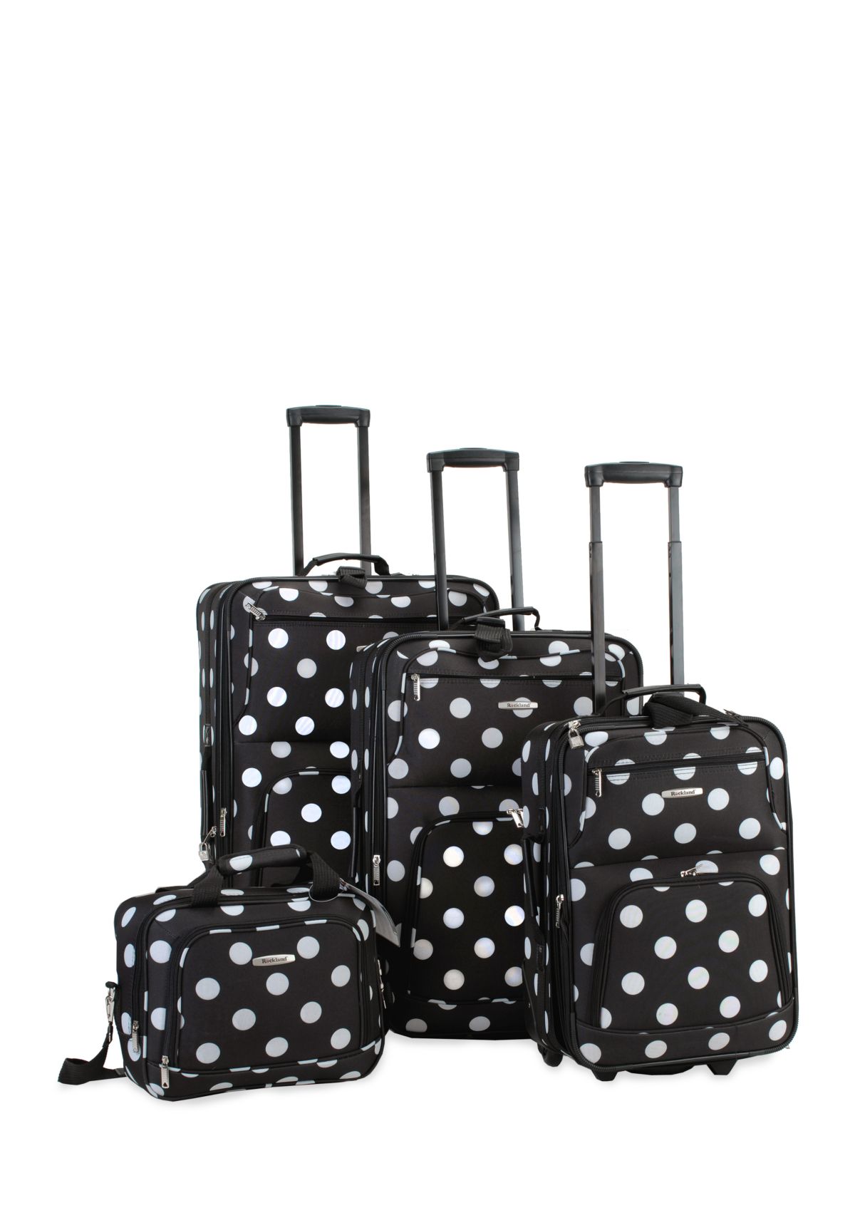 4 Piece Luggage Set - Black Dot