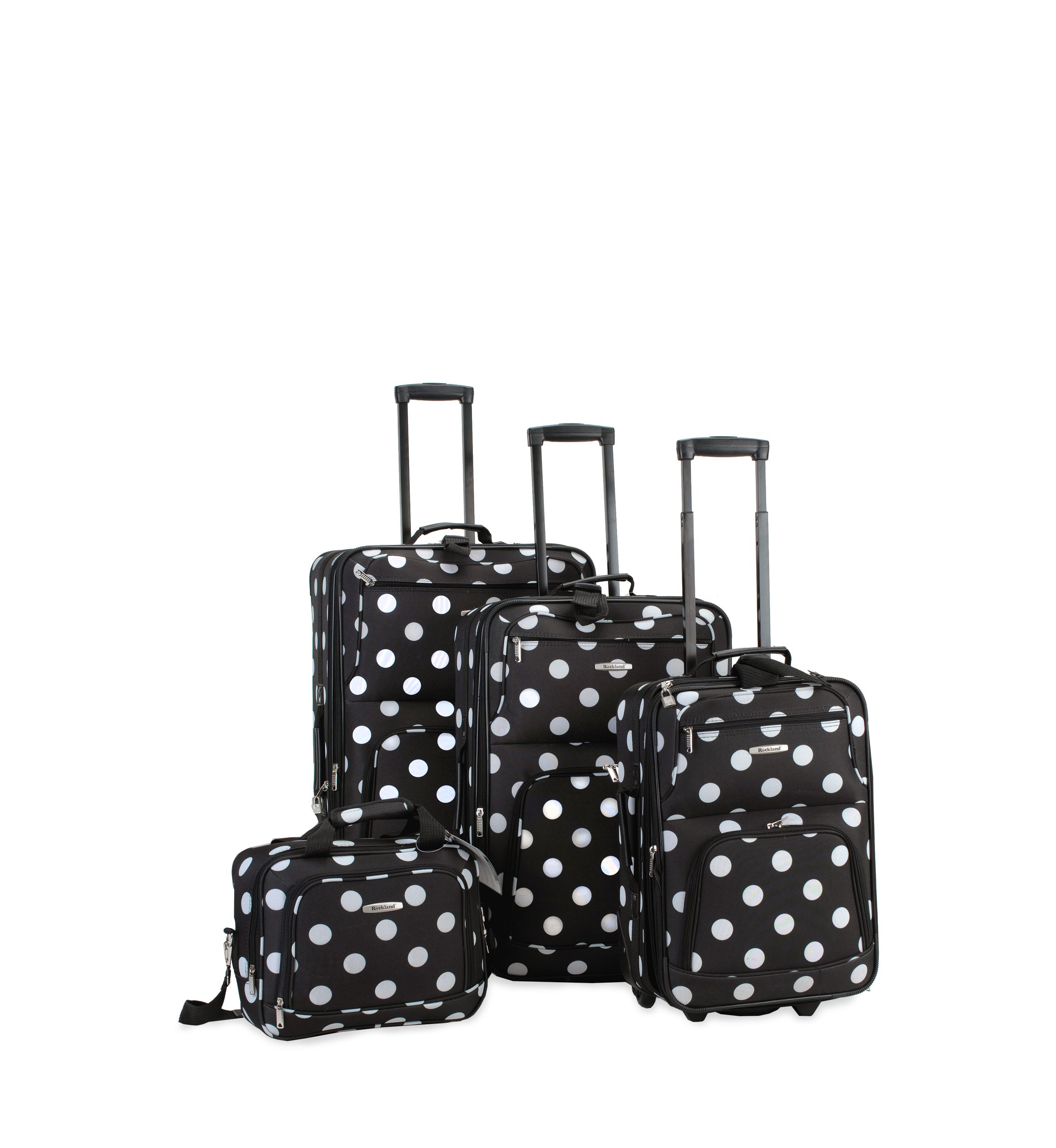 4 Piece Luggage Set - Black Dot