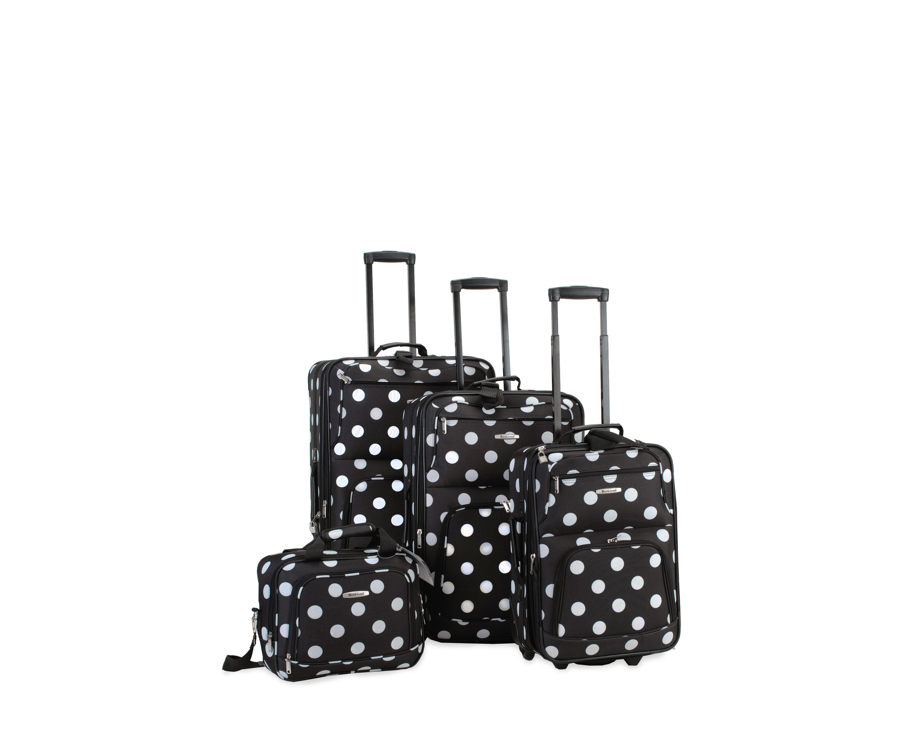4 Piece Luggage Set - Black Dot