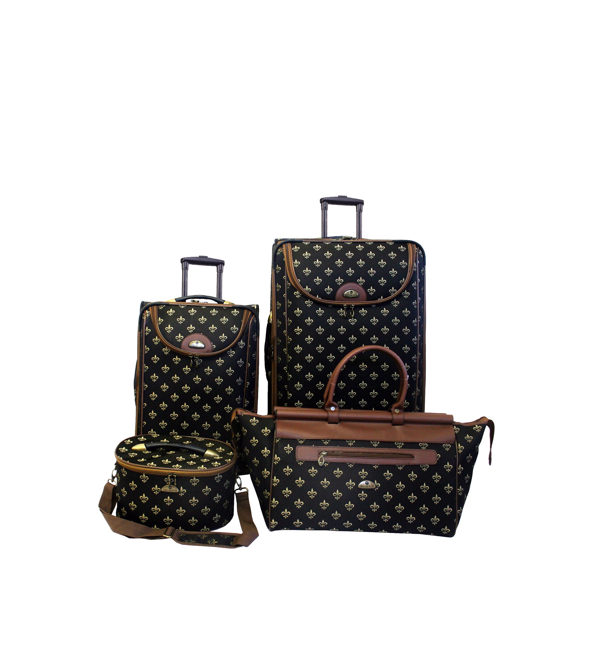 Fleur De Lis 4-Piece Luggage Set