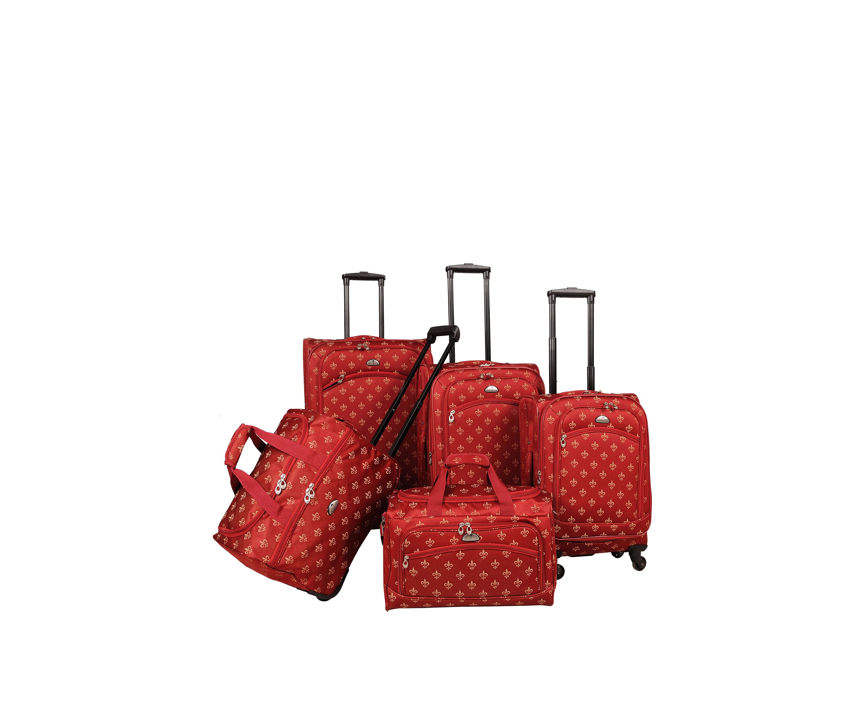 American Flyer Fleur de Lis 5-Piece Spinner Luggage Set
