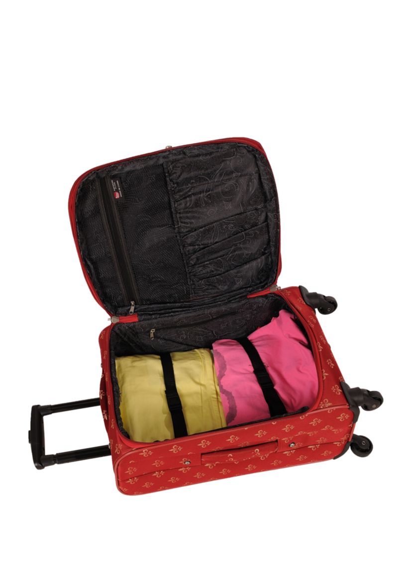 American Flyer Fleur de Lis 5-Piece Spinner Luggage Set