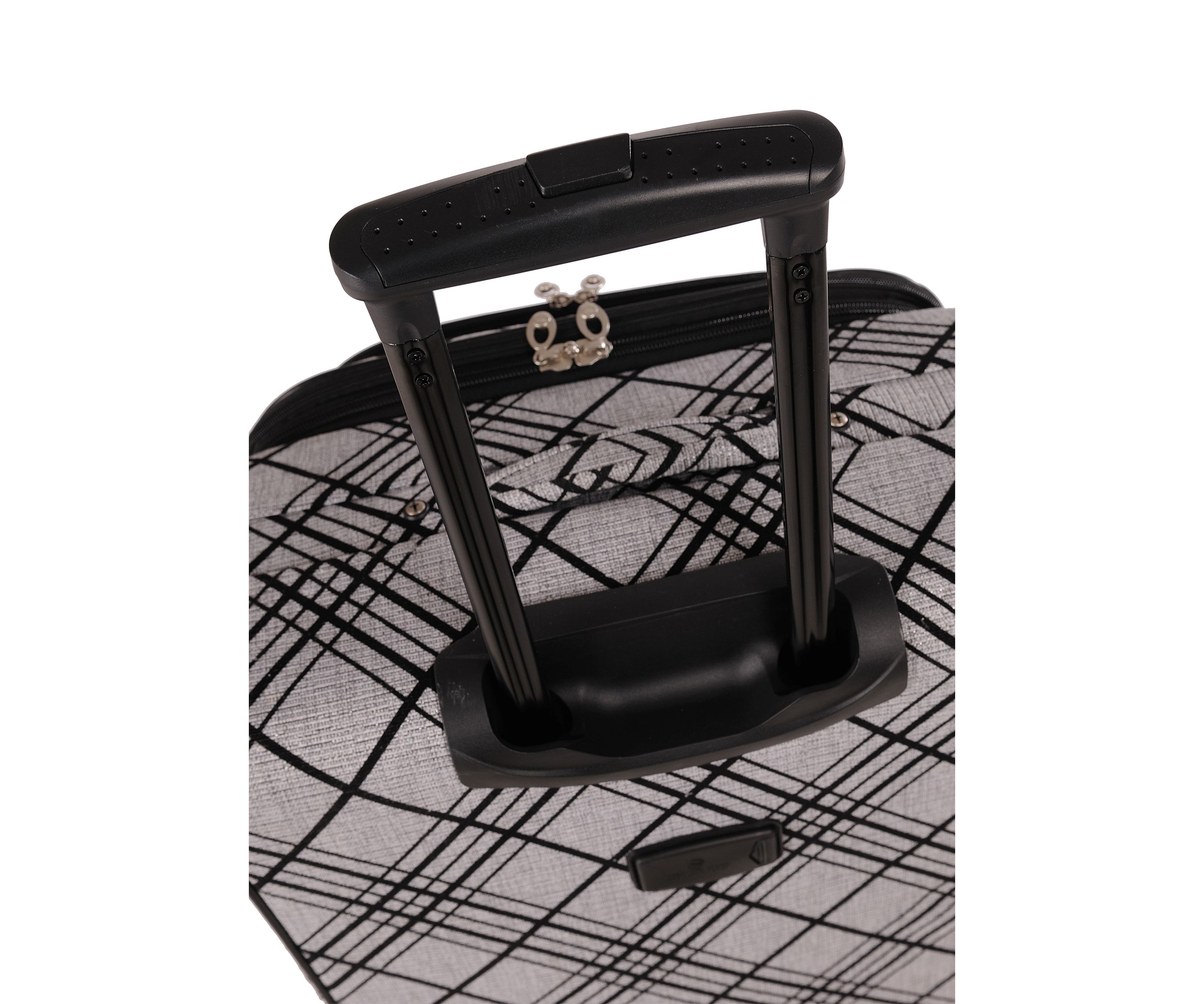 American Flyer Silver Stripes 5-Piece Spinner Luggage Set
