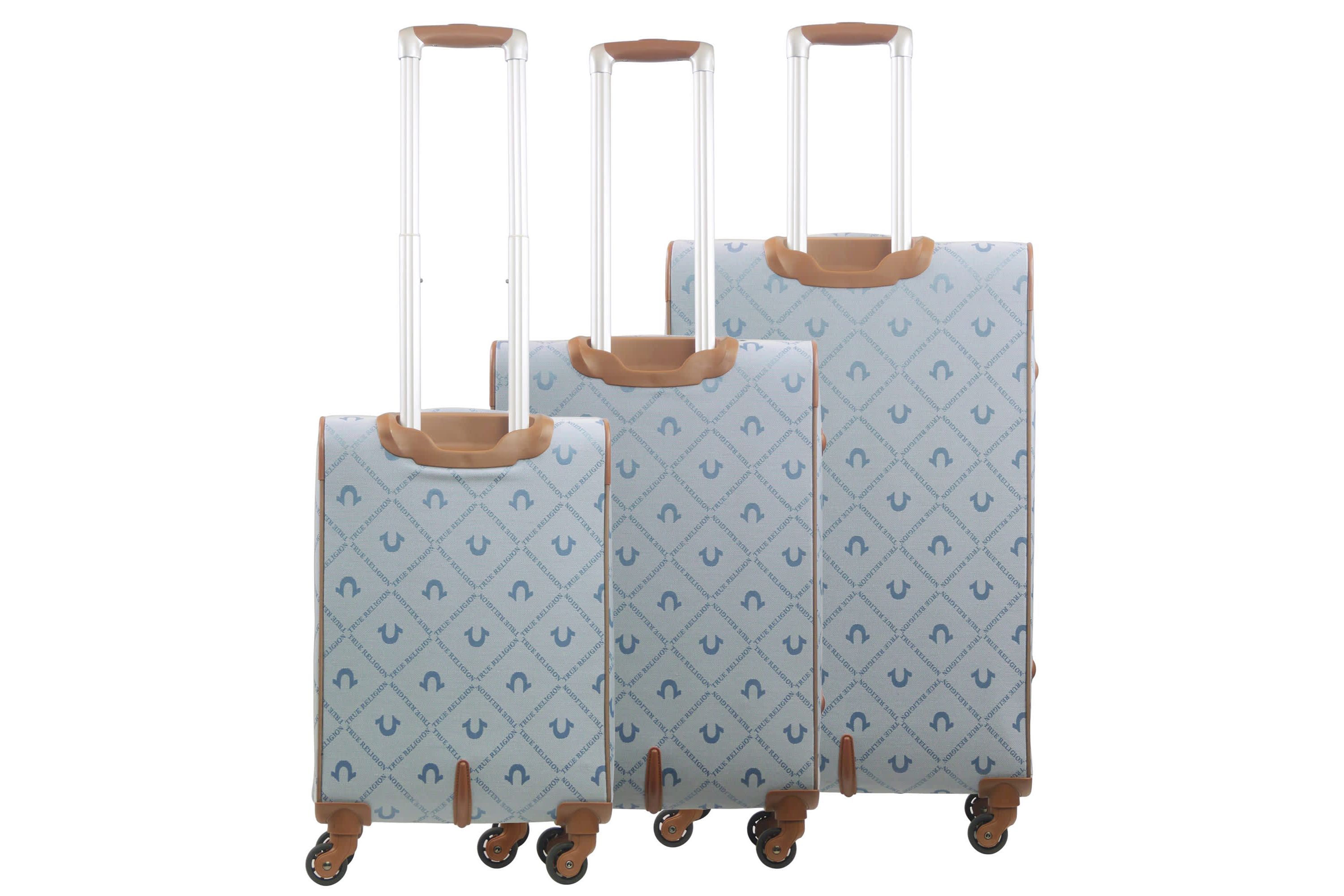 True Religion Soft Sided 3 pc spinner Luggage Set