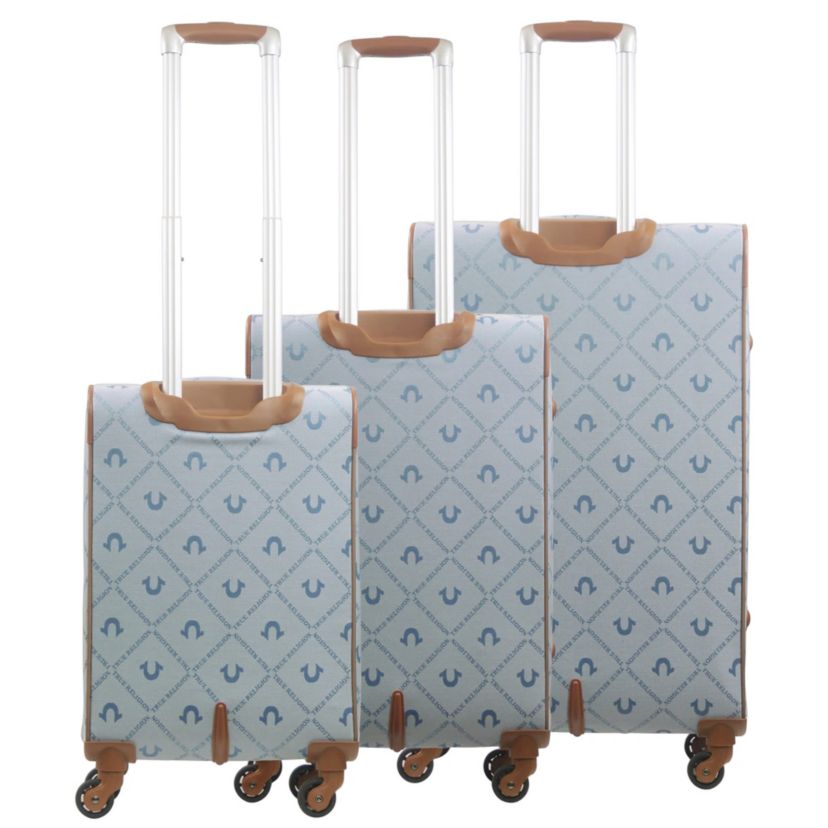 True Religion Soft Sided 3 pc spinner Luggage Set