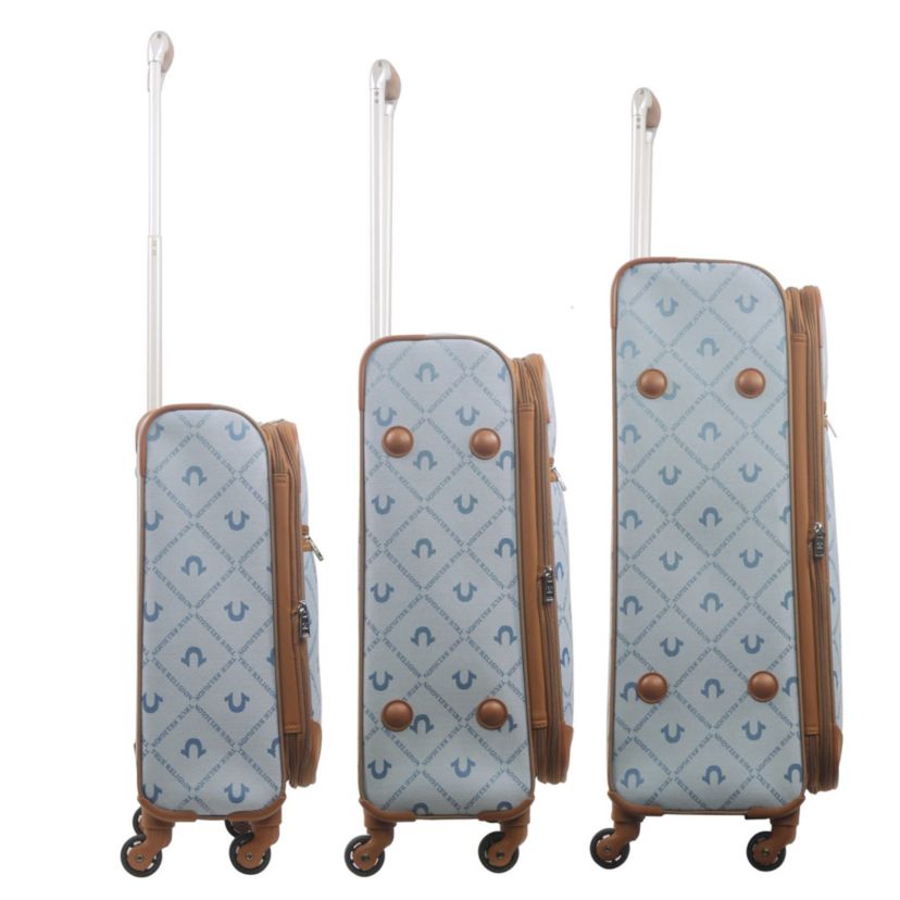 True Religion Soft Sided 3 pc spinner Luggage Set