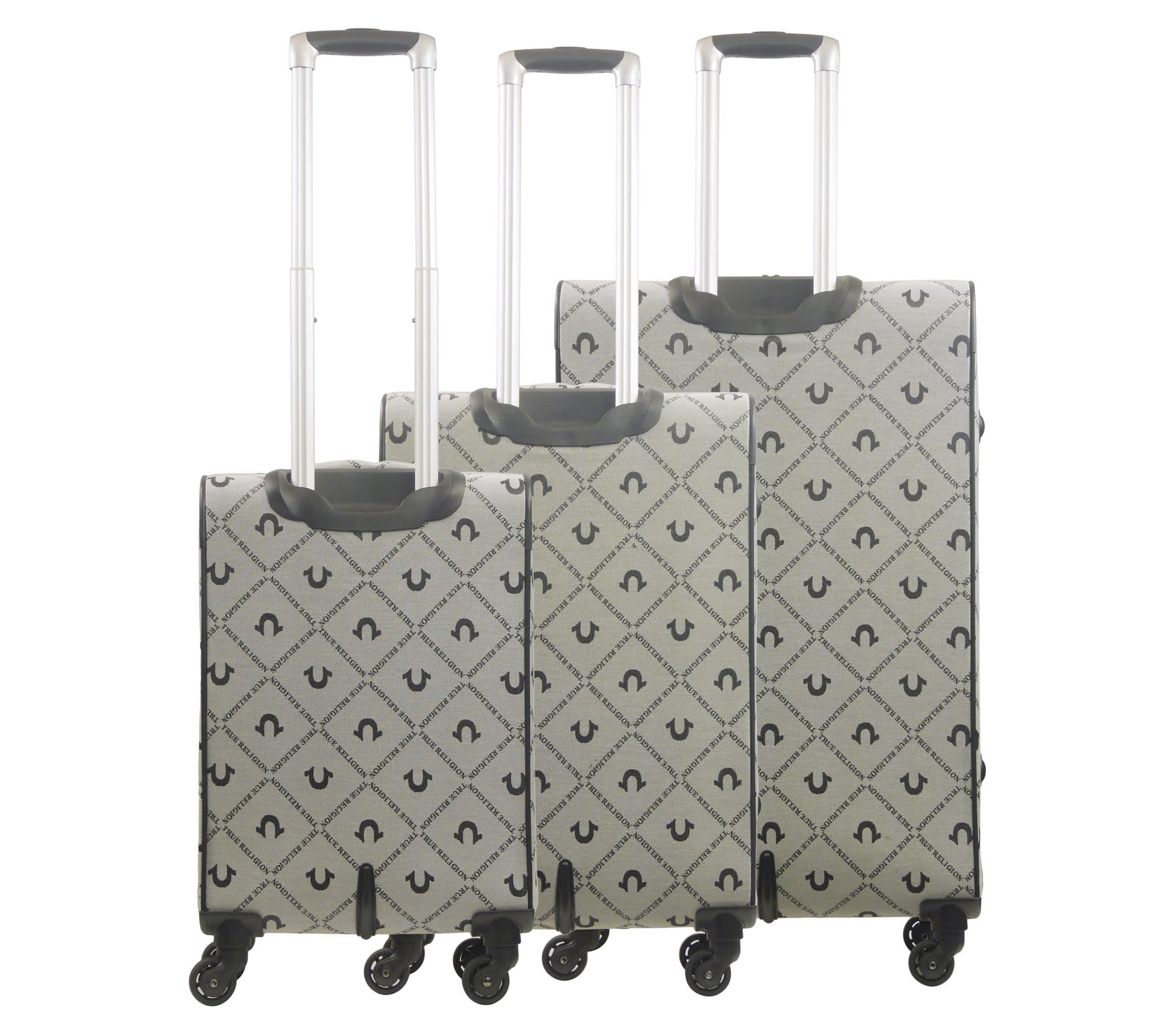 True Religion Soft Sided 3 pc spinner Luggage Set