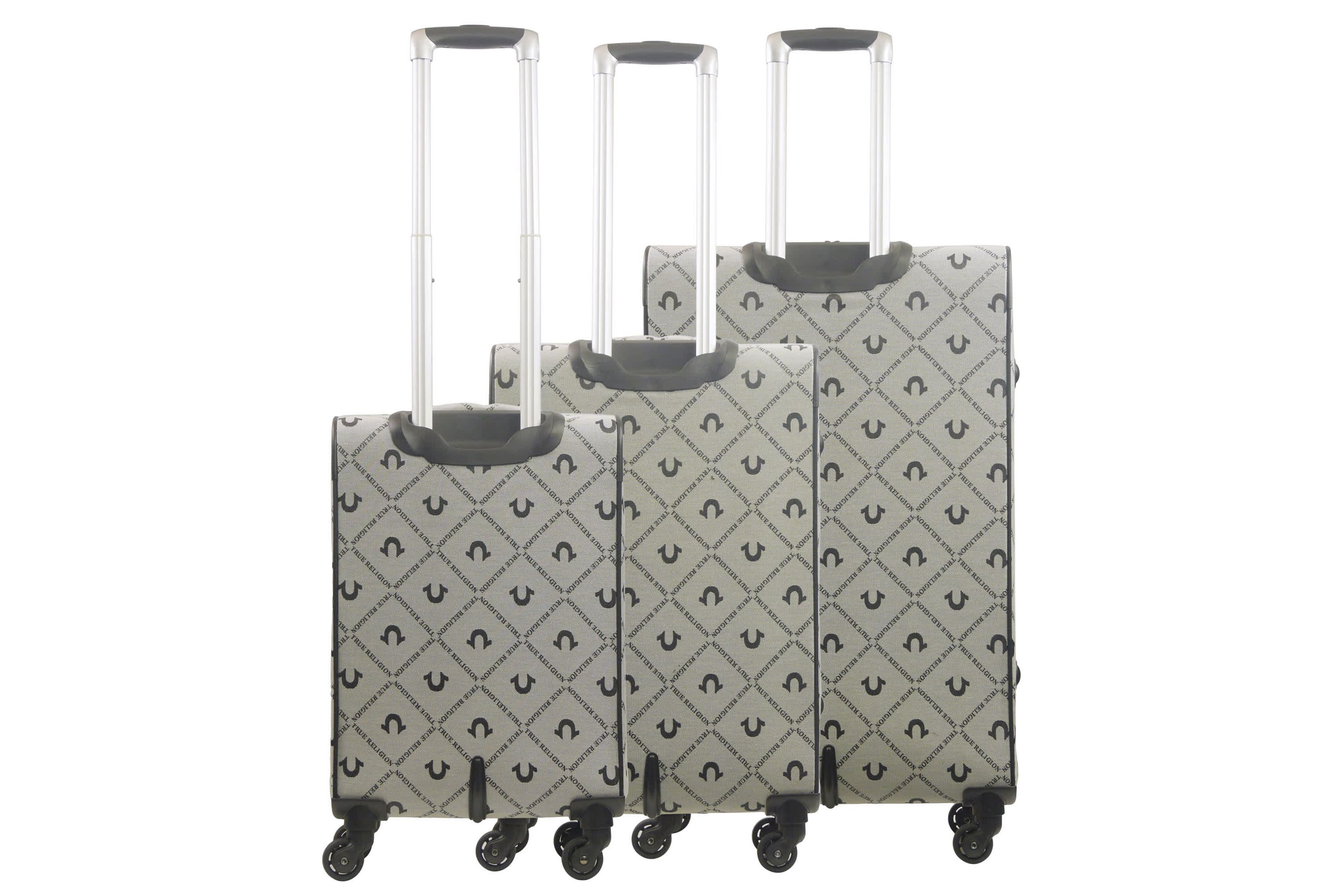 True Religion Soft Sided 3 pc spinner Luggage Set