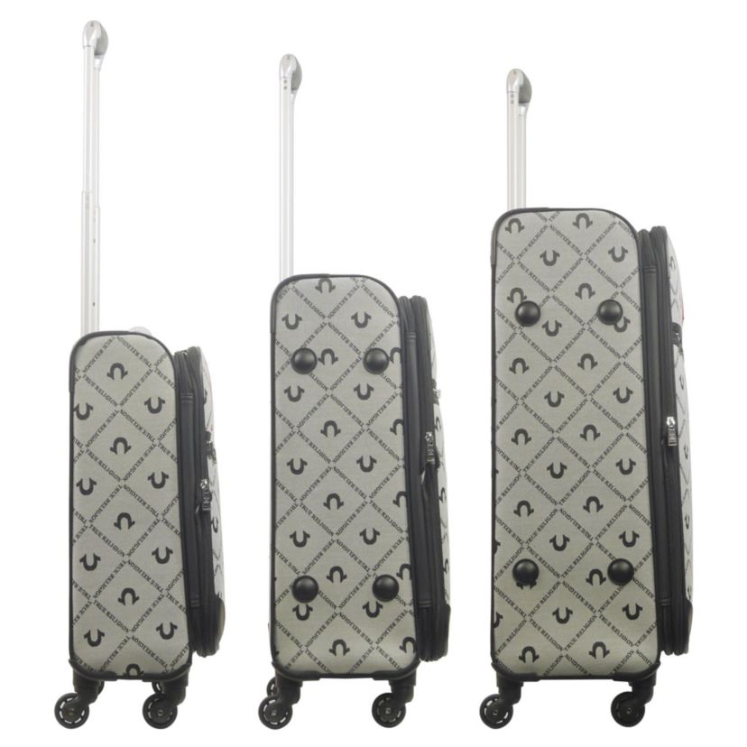 True Religion Soft Sided 3 pc spinner Luggage Set