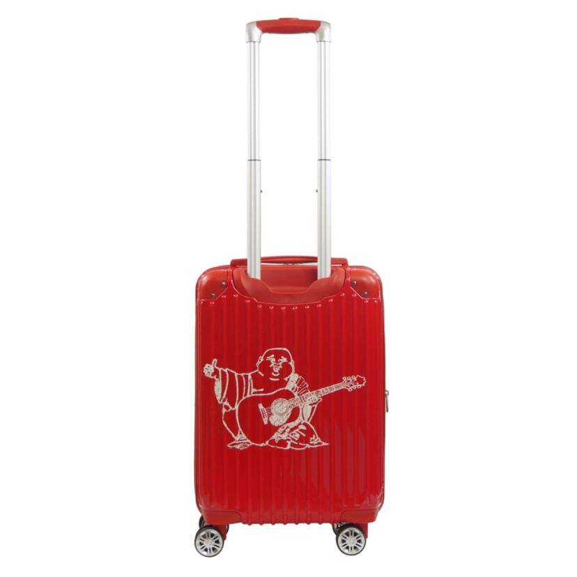 True Religion 22.5" Hardcase Red carry-on with big logo.