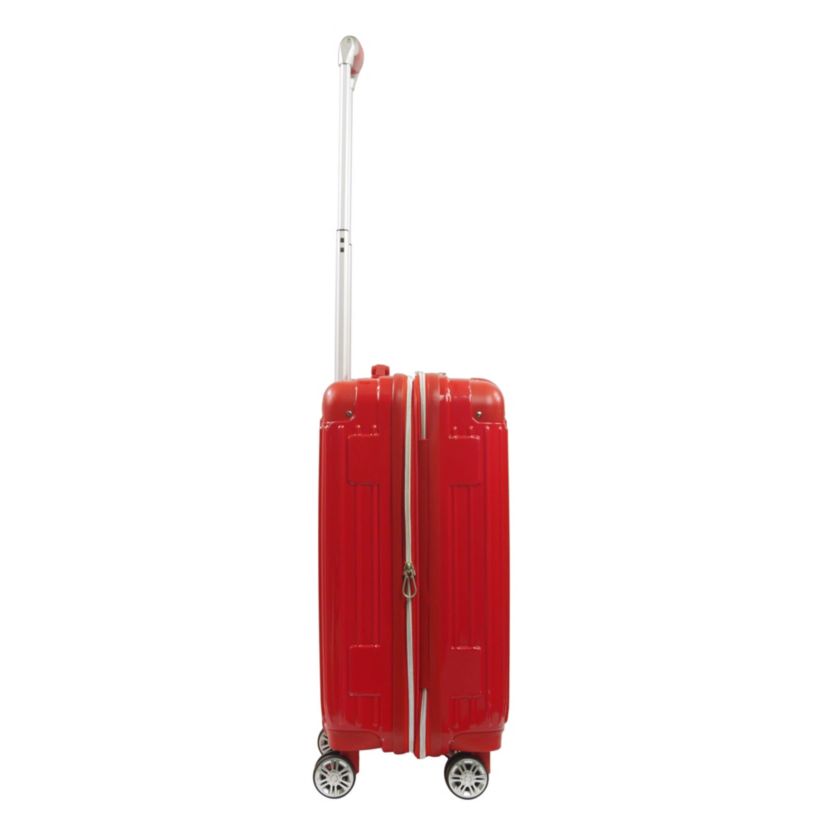 True Religion 22.5" Hardcase Red carry-on with big logo.