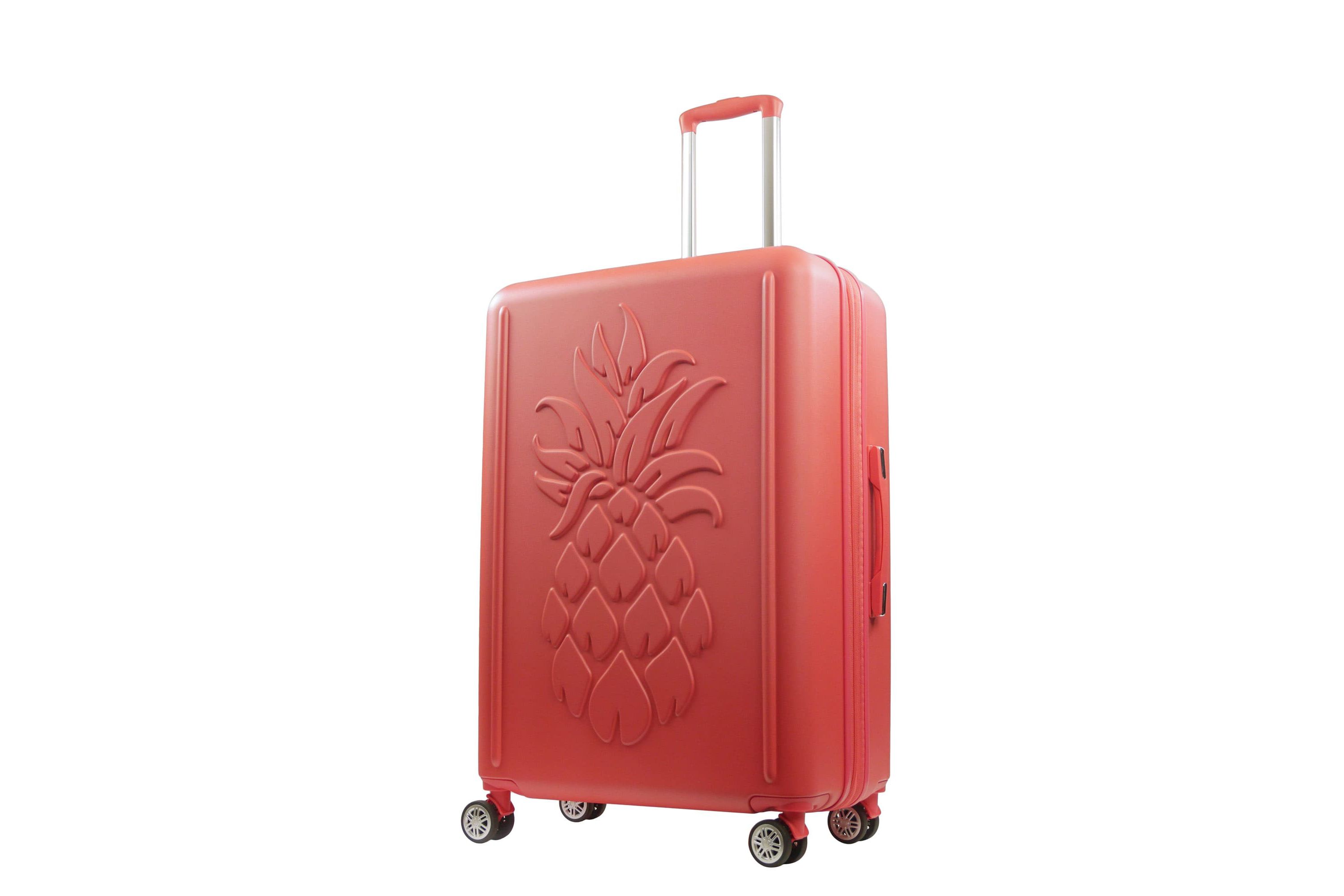 Tommy Bahama 30.5" Hard-Sided 3D Pineapple Luggage with Drawstring Bag in Coral