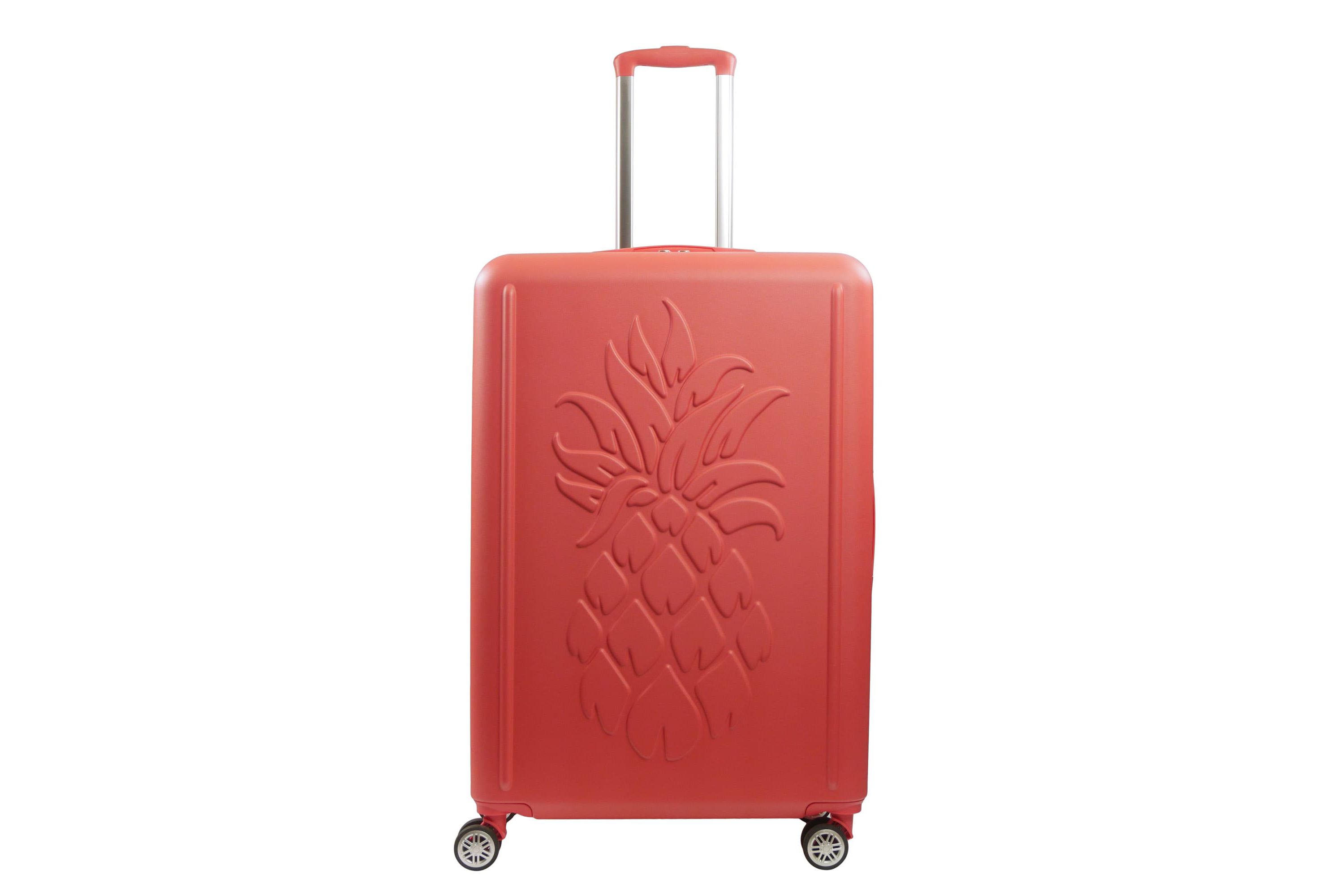 Tommy Bahama 30.5" Hard-Sided 3D Pineapple Luggage with Drawstring Bag in Coral
