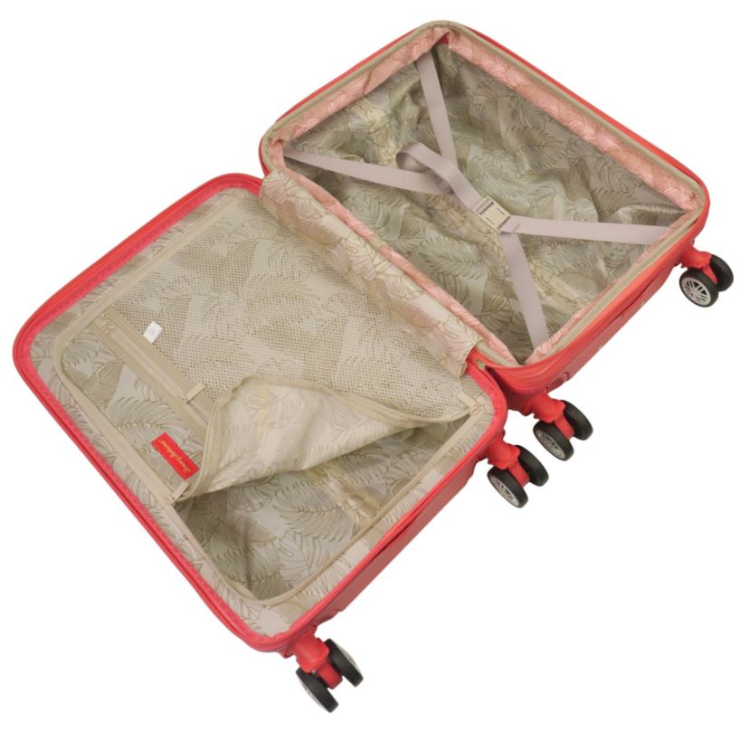 Tommy Bahama 30.5" Hard-Sided 3D Pineapple Luggage with Drawstring Bag in Coral