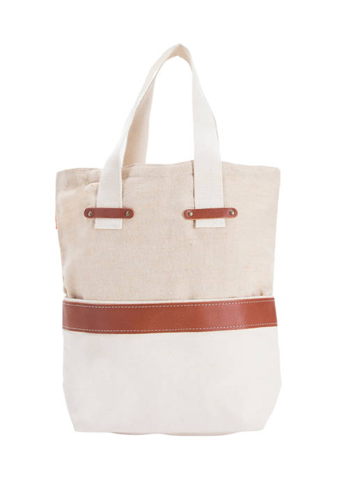 CB STATION Jute and Canvas Tote