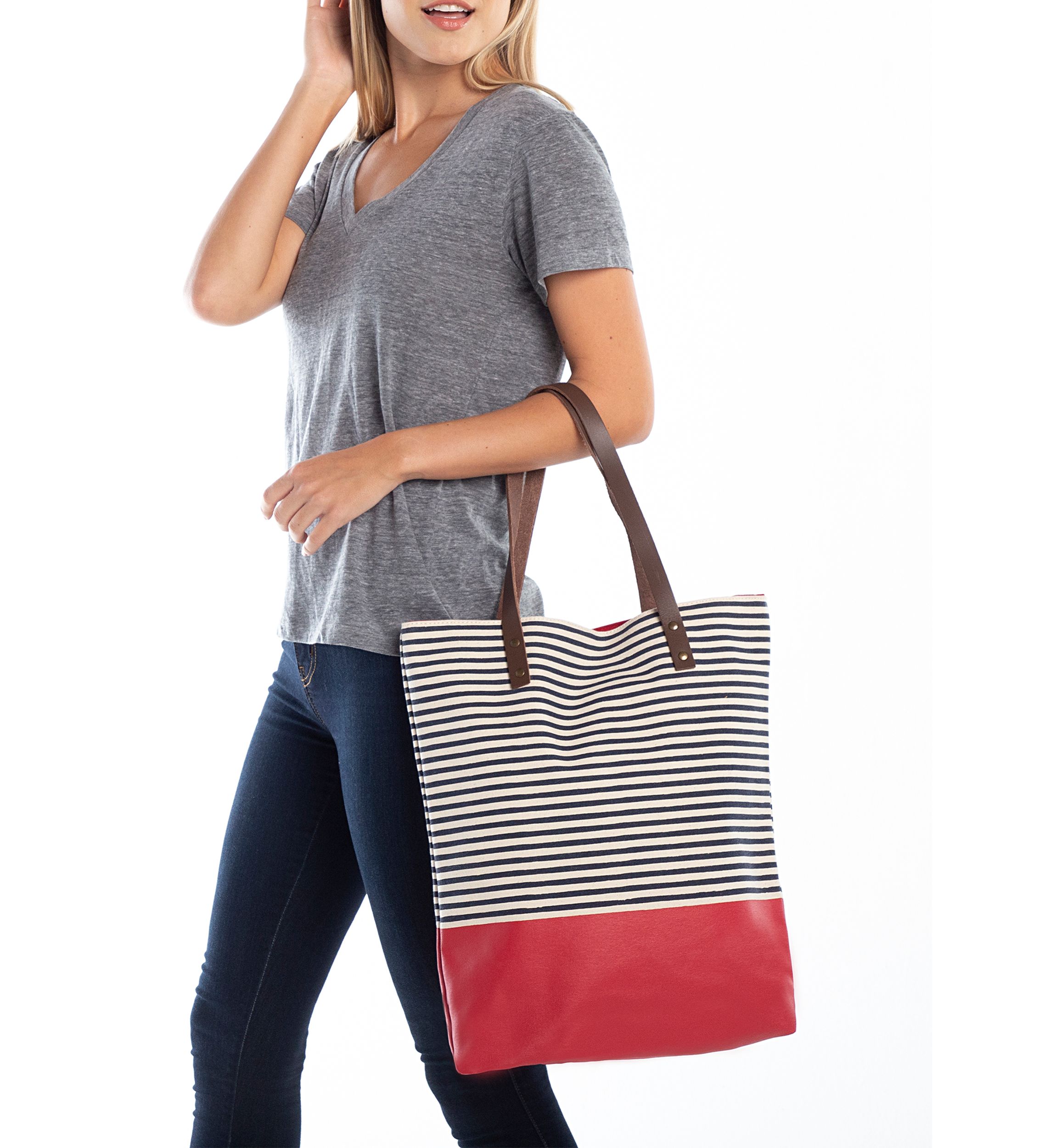 Seaport Stripes Dipped Tote