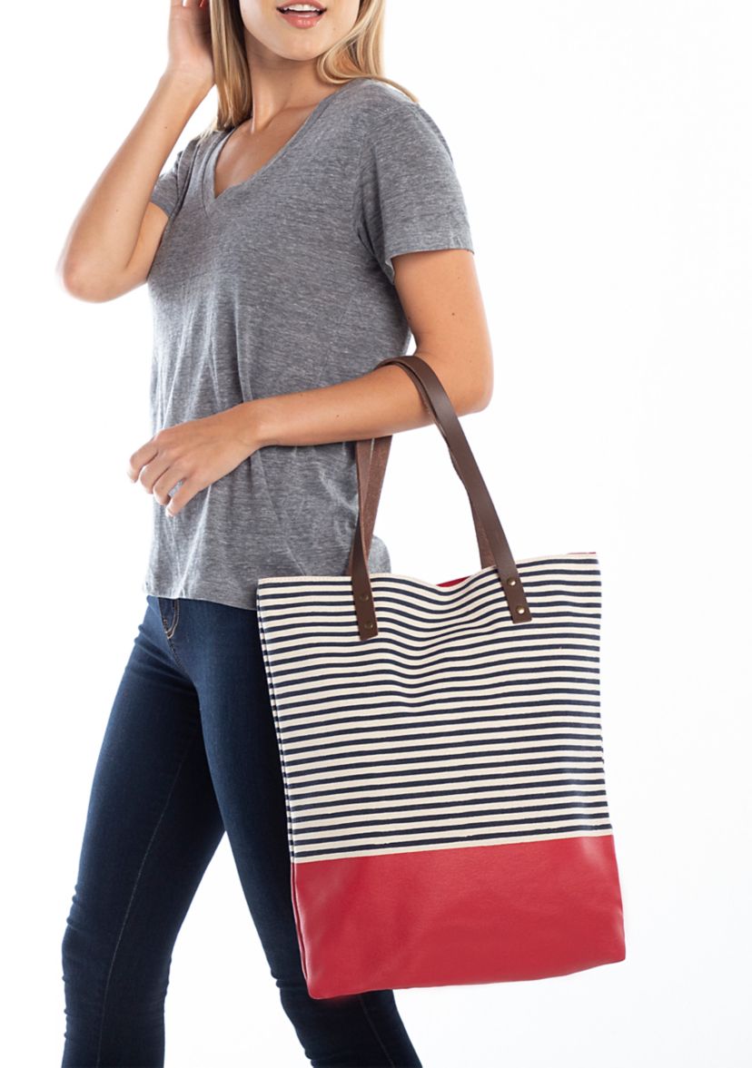 Seaport Stripes Dipped Tote