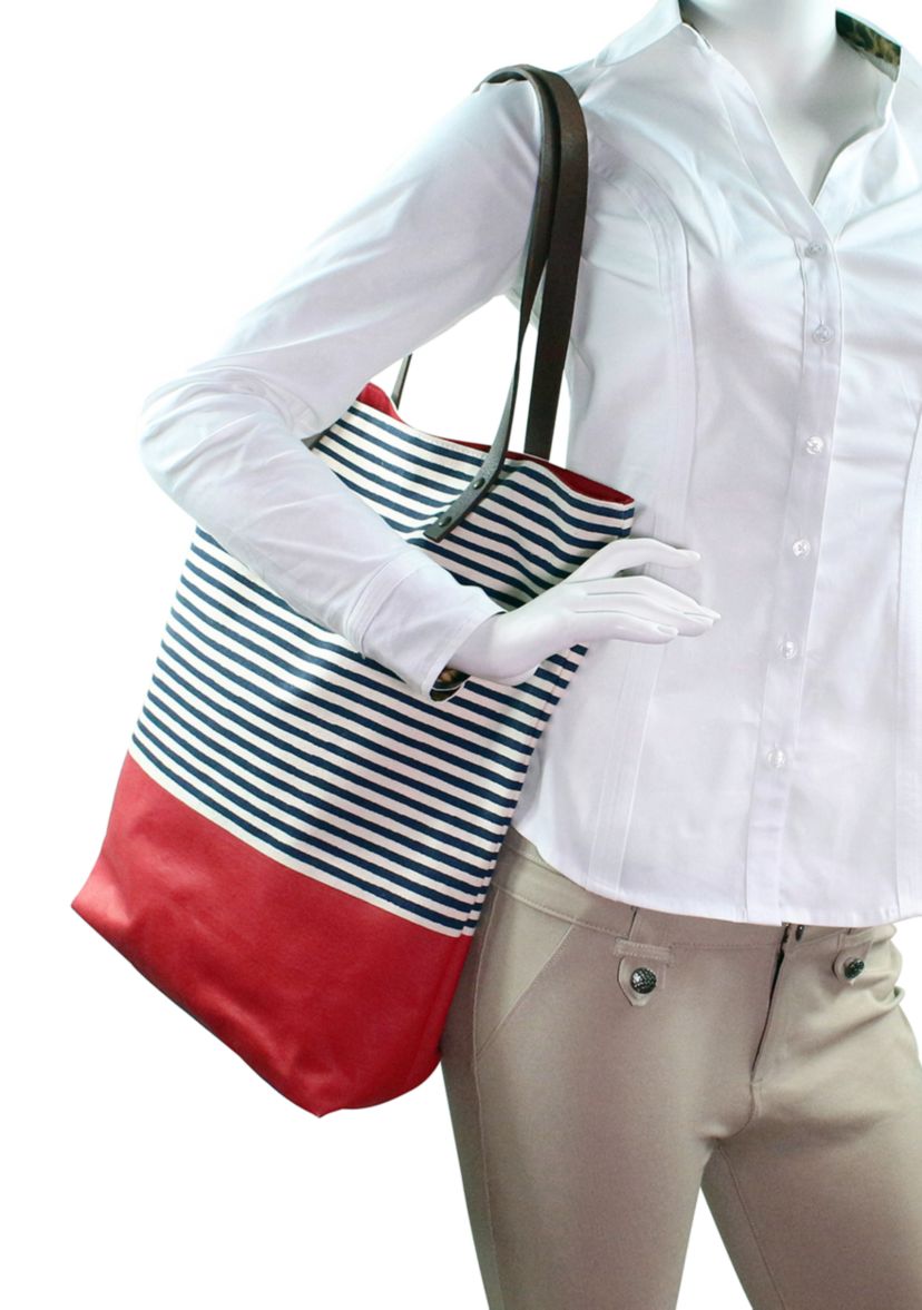 Seaport Stripes Dipped Tote