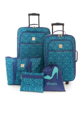 Modern. Southern. Home. 5 Piece Damask Luggage Set belk