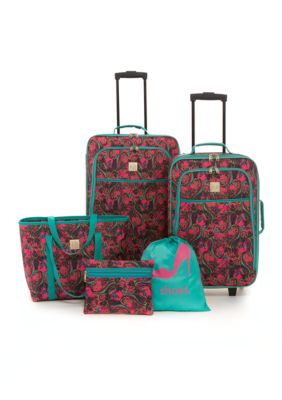 paisley print luggage