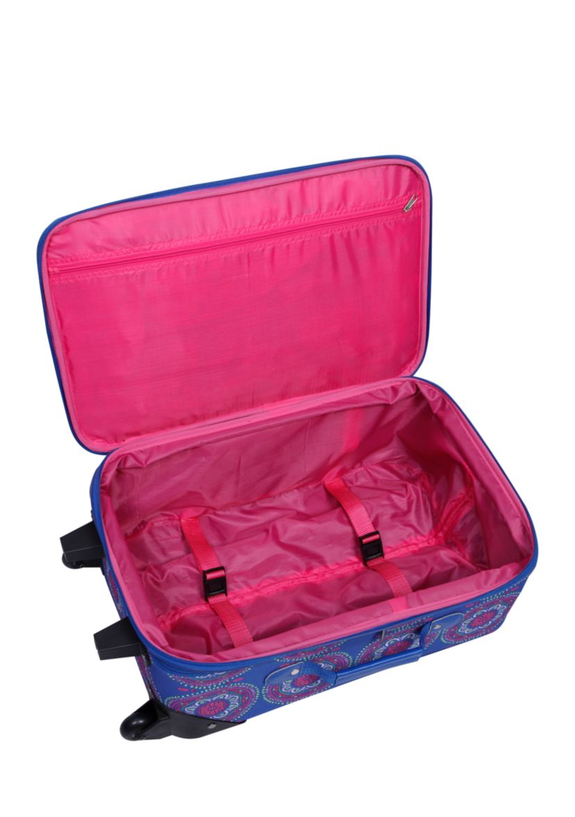 Medallion Delta Blue and Pink Luggage Set 5-Piece