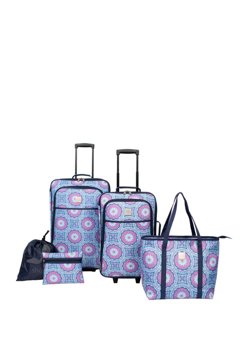 Delta Blue Medallion Luggage 5 Piece Set
