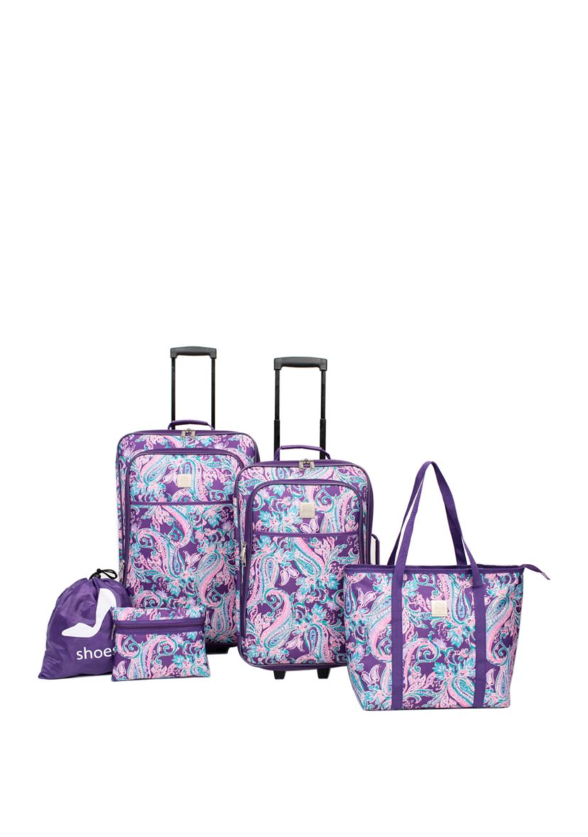 Modern. Southern. Home.™ Purple Paisley 5 Piece Luggage Set | Belk
