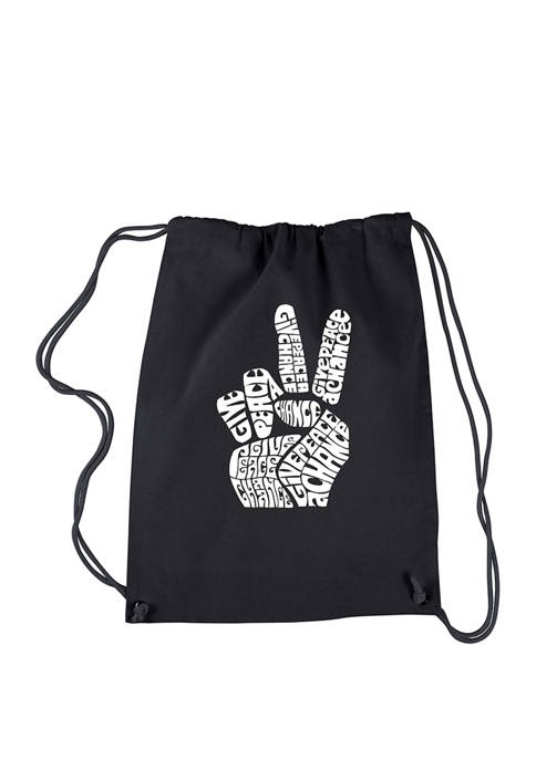 63 Different Genres of Music Black Cotton Drawstring Backpack Graphic
