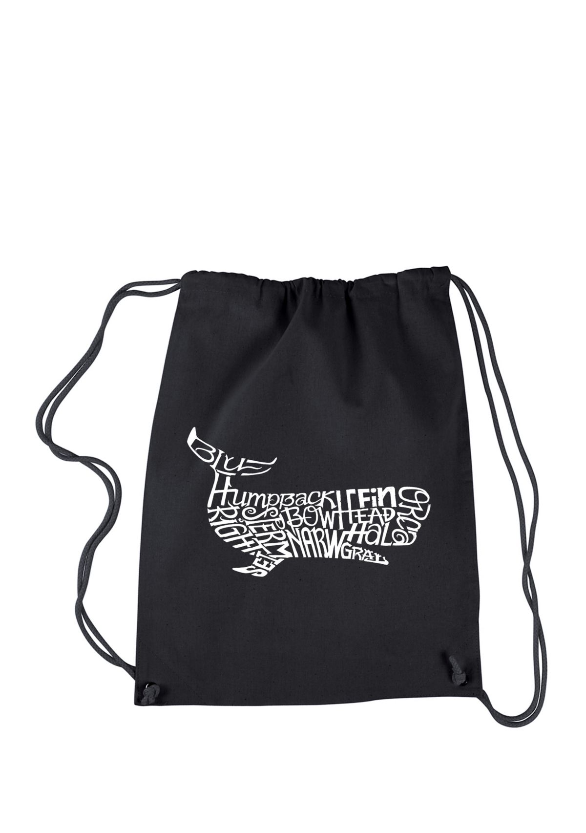 Drawstring Word Art- Backpack Humpback Whale