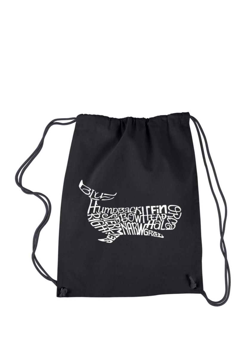 Drawstring Word Art- Backpack Humpback Whale