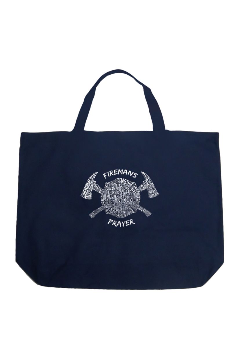 Large Word Art Tote Bag - FIREMANS PRAYER