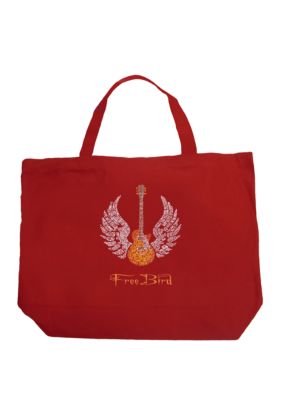 La Pop Art Large Word Art Tote Bag Lyrics To Freebird Belk